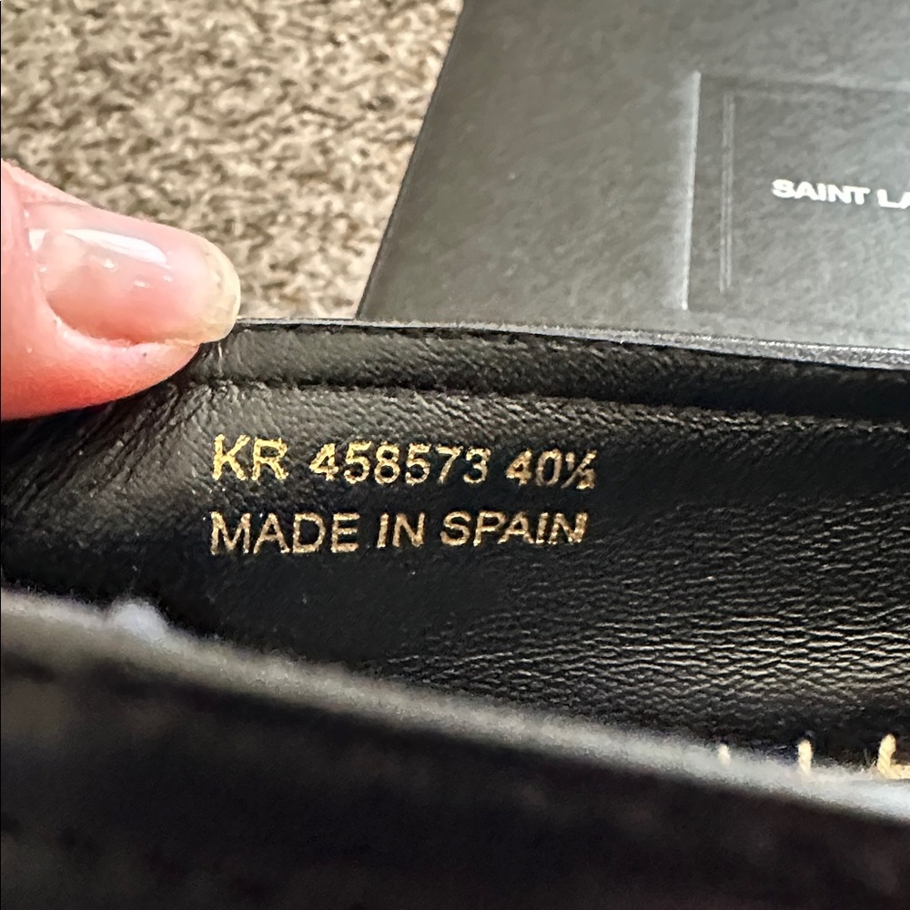 BNIB Authentic Saint Laurent Monogram Lambskin Espadrilles 40.5 Nero Black - Picture 10 of 11